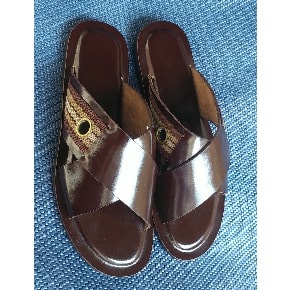 Coffee Brown Tututu Crossover Italian Leather Slippers