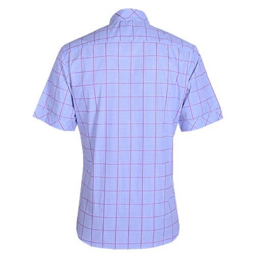 Striped Short Sleeve Shirt- Blue And Lilac- Msht-1609