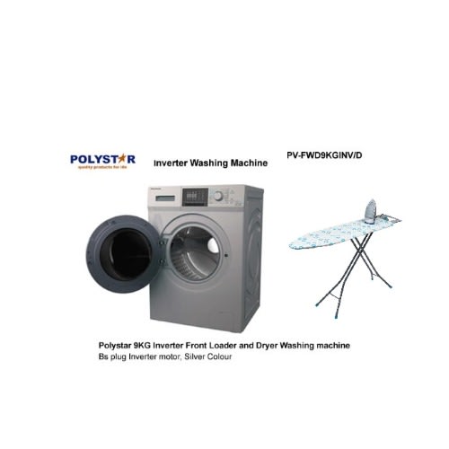 9kg Washer And Dryer Automatic Inverter Washing Machine Pv-fwd9kginv + Free Ironing Board