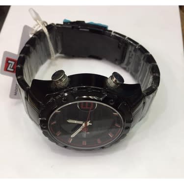 Men's Dual Time Luxury Stainless Steel Black Wrist Watch