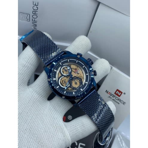 Double Timer Luxury Blue Men's Strap Wrist Watch