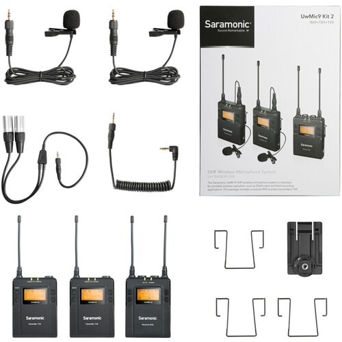 Uwmic9 2-person Camera-mount Wireless Omni Lavalier Microphone System (514-596)