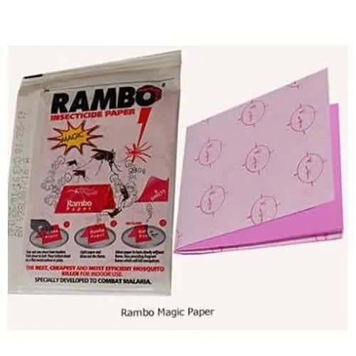 Rambo Insecticide Paper - Magic Mosquitoes Killer Paper - 20 Sachets