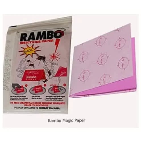 Rambo Insecticide Paper - Magic Mosquitoes Killer Paper - 20 Sachets