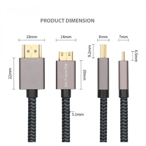 Braided Mini Hdmi To Hdmi Cable 4k For Camcorder Camera Wire