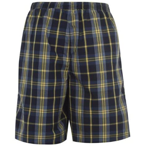 Graphic Checkered Shorts -Navy Blue & Yellow