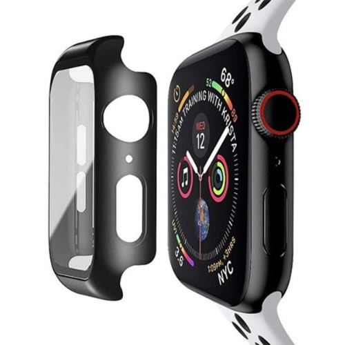 Case With Built-in Tempered Glass Screen Protector 38mm-Black