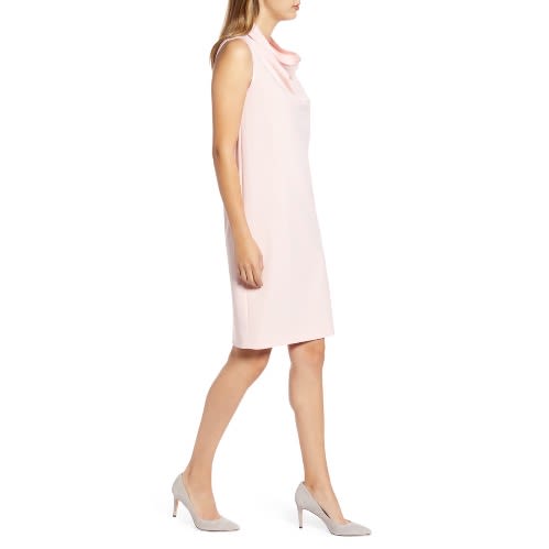 Cowl Neck Shift Dress For Women -Pink