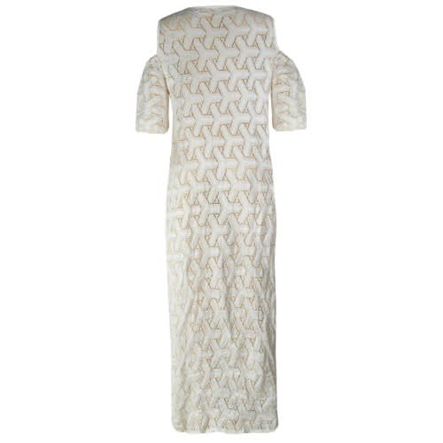 Ladies Cole Shoulder Maxi Lace Dress -off White