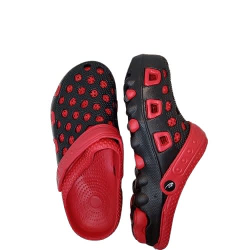 Croslite Clog Sandals - Black And Red