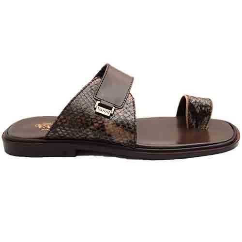 Toehold  Skin Slippers - Dark Brown