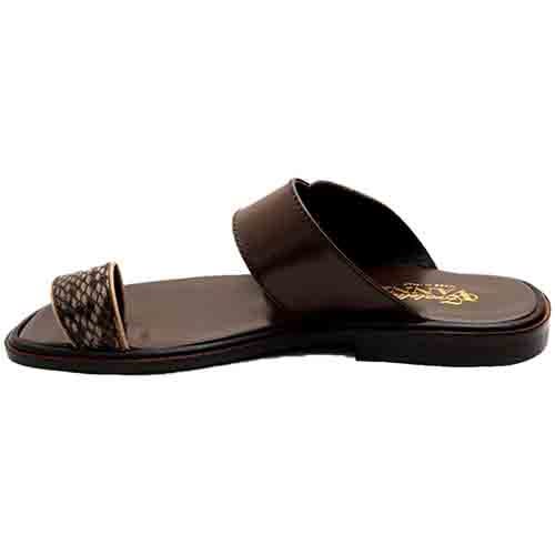 Toehold  Skin Slippers - Dark Brown