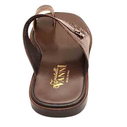 Toehold  Skin Slippers - Dark Brown