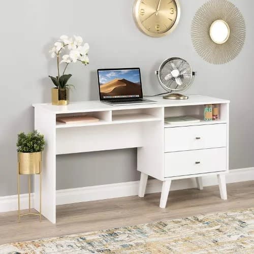 Office Desk With Side Storage And 2 Drawers - 55