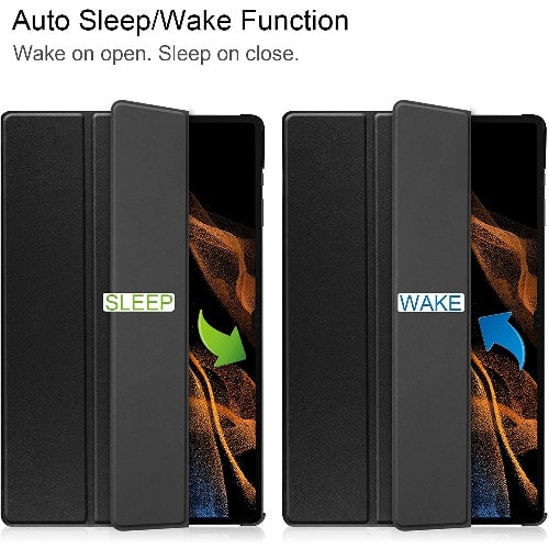 Soft Tpu Smart Leather Flip Standy Cover With Auto Wake/sleep Feature For Tab S8 Ultra