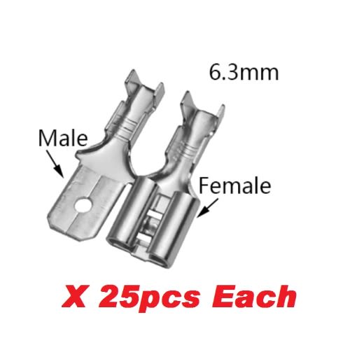 Spring Female  & Male Spade Plug - 25 pairs