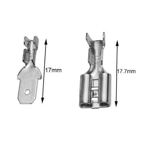 Spring Female  & Male Spade Plug - 25 pairs