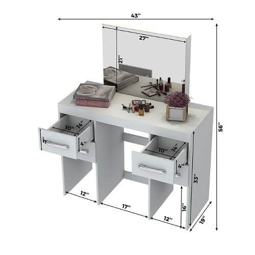 BOA Furnitures Sep Vanity With Mirror - Off White