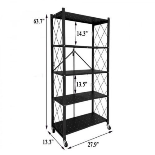 Foldable Heavy Duty Iron Wrought Shelf - 5 Layers