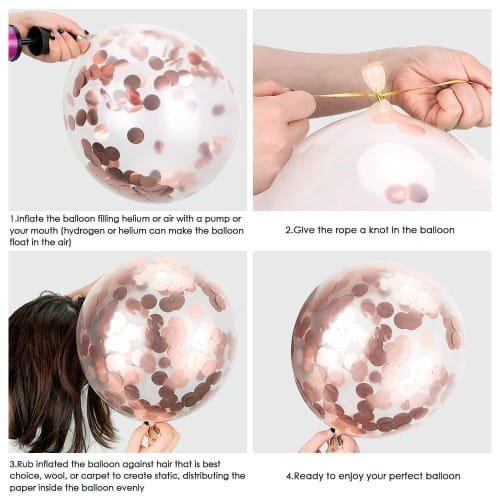 Exotic Helium Air Confetti Balloons,latex Balloons&18inches Heart Foil Balloon-9pcs-yellowgold Silver