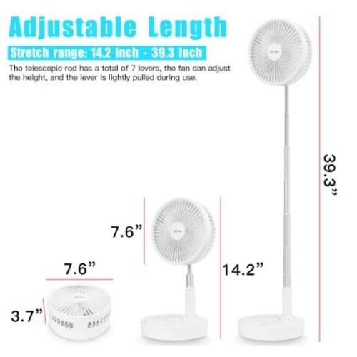 Adjustable, Rechargeable Folding Fan