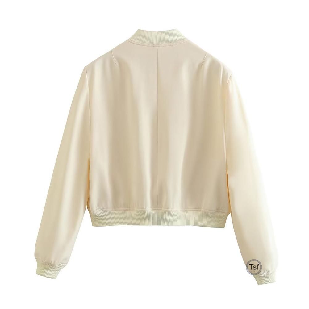 Women's Cropped Jacket With 2 Large Pocket Thicken