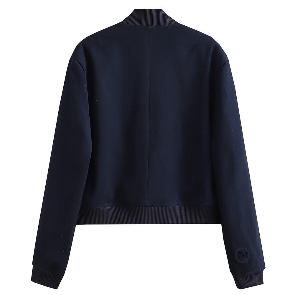 Women's Cropped Jacket With 2 Large Pocket Thicken