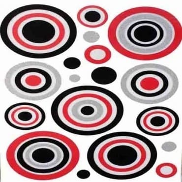 3D Wall Sticker- Red Black Circles