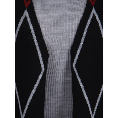 Dress With Jacket - Grey & Black Geometric Pattern