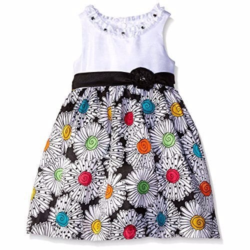 Girls' Bodice Shantung Dress - Multicolour