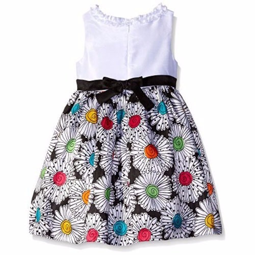 Girls' Bodice Shantung Dress - Multicolour