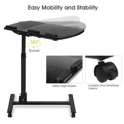 Folding Adjustable Swivel Rolling Laptop Stand