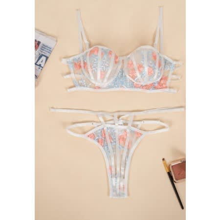 Sexy Floral Lingerie  - White
