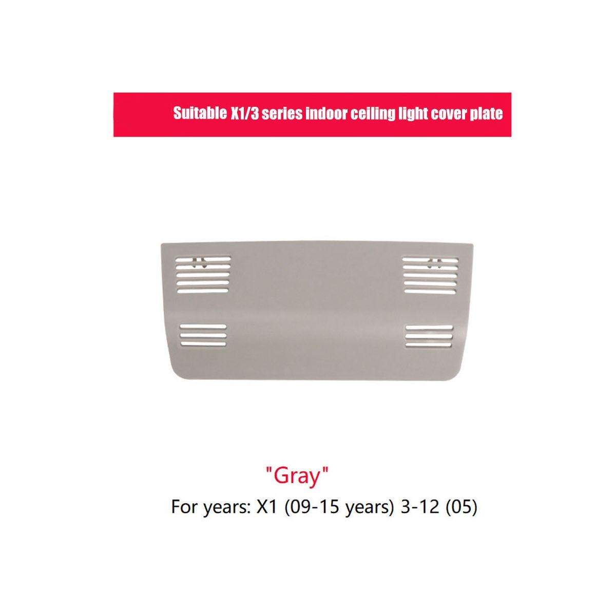 Grey Car Interior Roof Reading Lamp Frame Trim Accessory