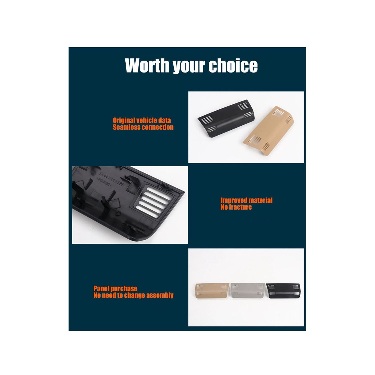Grey Car Interior Roof Reading Lamp Frame Trim Accessory
