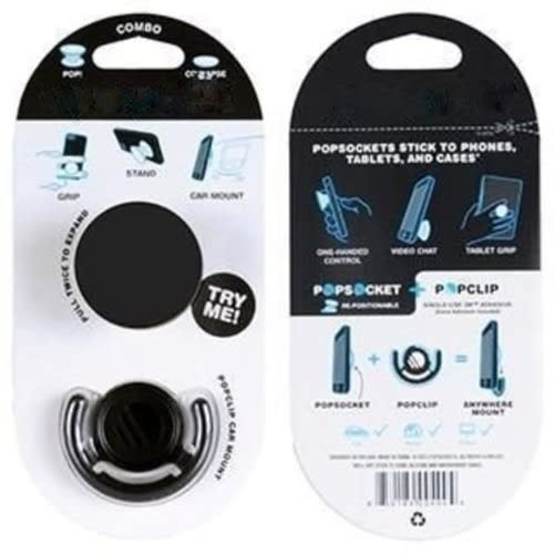 Pop Socket And Pop Clip Phone Holder - Black