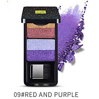 Pudaier 4-colors Shimmer Eyeshadow - 09# - Red And Purple