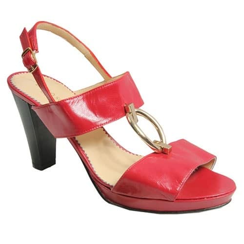 Bello Scarpa Red Sandals With Gold Accessory