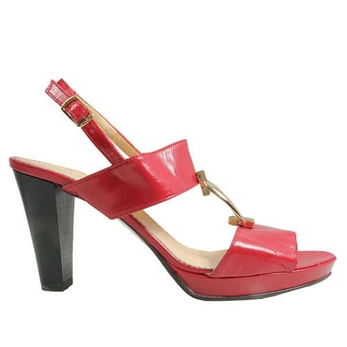 Bello Scarpa Red Sandals With Gold Accessory