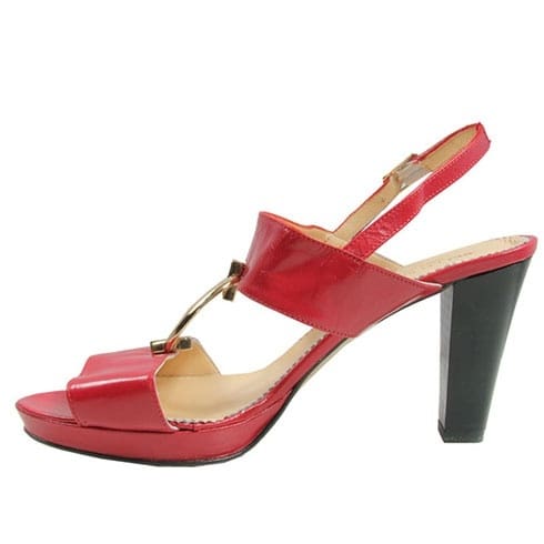 Bello Scarpa Red Sandals With Gold Accessory