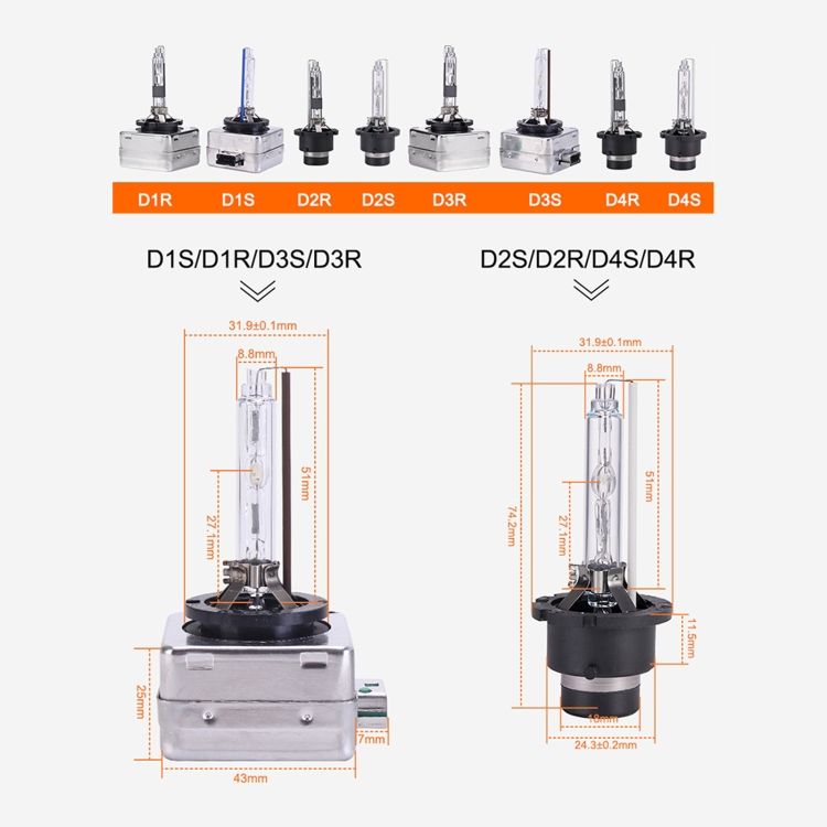 2 PCS D4R 35W HID Bulbs Xenon Lights, DC 12V