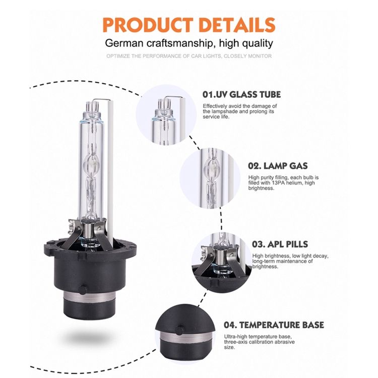 2 PCS D4R 35W HID Bulbs Xenon Lights, DC 12V