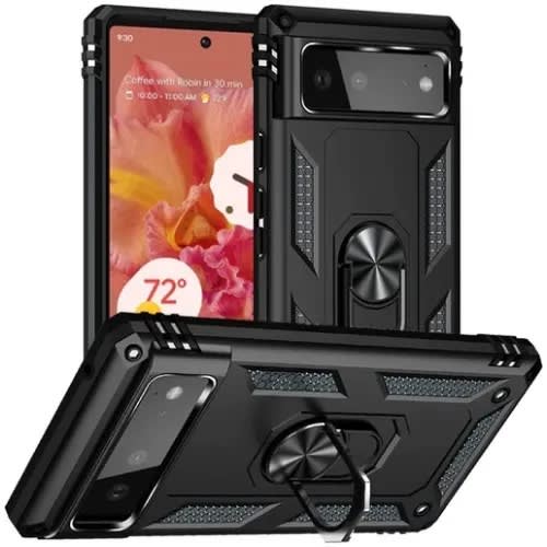 Google Pixel 6 Rugged Protective Back Cover Case - Black