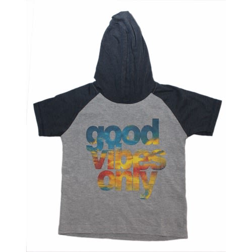 Good Vibes Hood Tshirt-  Grey