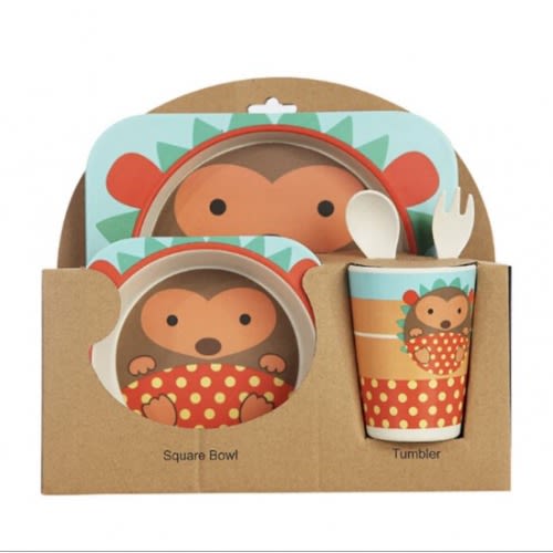 Hedgehog Bamboo 5Piece Dinnerware Set