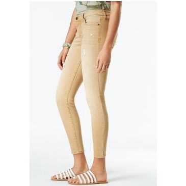 Distressed Skinny Jeans- Mustard