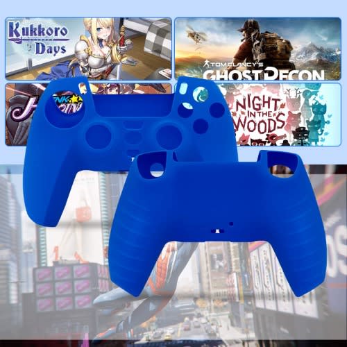 Silicone Case Cover For Sony Playstation 5 Dualsense Controller - Blue