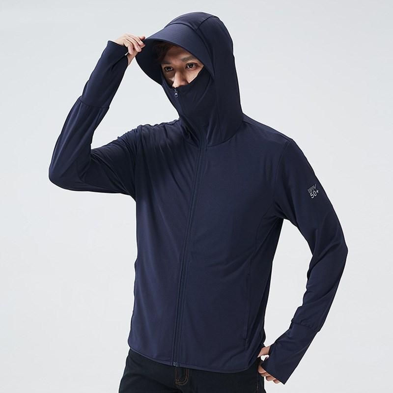 Summer Sunscreen Clothes Men Women Outdoor Riding Fishing Sports Sun UV Protection Clothing Ice Silk Breathable Hooded Shirt