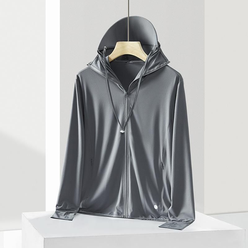Summer Sunscreen Clothes Men Women Outdoor Riding Fishing Sports Sun UV Protection Clothing Ice Silk Breathable Hooded Shirt