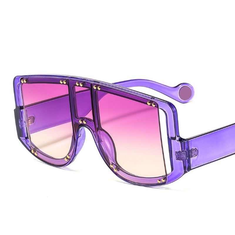 Oversized One Lens Rivet Punk Sunglasses Men Women